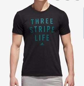 Adidas NWT Mens 3 Stripe Life Tee